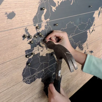 Houten wereldkaart black woodprint