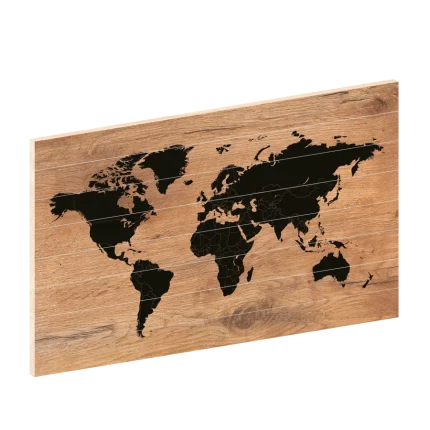 Wereldkaart Memories | Houten wereldkaart | wereldkaart op hout | woodprint.nl