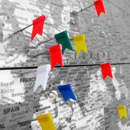 Wereldkaart Modern Zwart-Wit